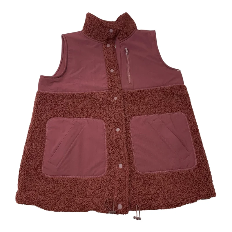 Vest Faux Fur & Sherpa By FLX In Maroon, Size: M