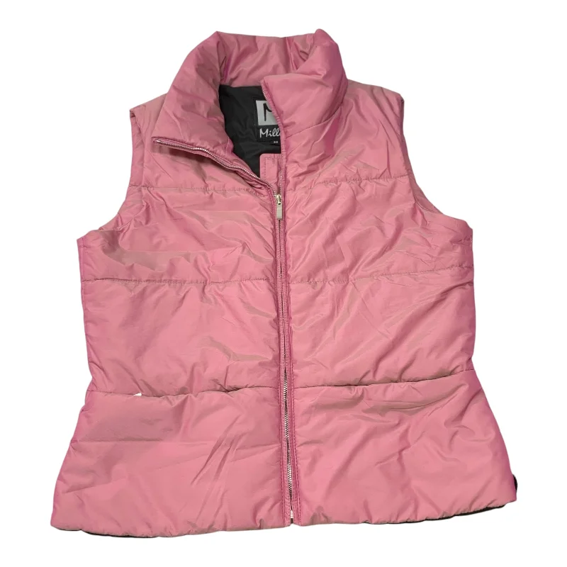 Vest Puffer & Quilted By Miller In Pink, Size: M