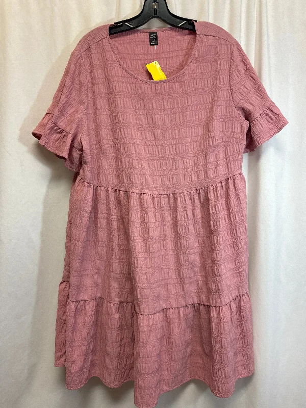 Dress Casual Midi By Cmf In Pink, Size: 1x